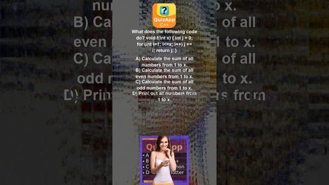 C What does the following code do void fint x  int j  0 for int i1 ix i j  i return j