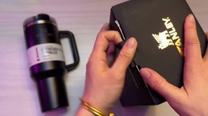 Unboxing the STANLEY QUENCHER H2.0 FLOWSTATE™ TUMBLER | 40 OZ 🥤(Black & Cream Gloss Deco)