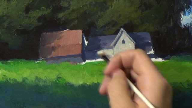 #48 СОЛНЕЧНЫЙ ПЕЙЗАЖ акрилом | How to Paint Summer Landscape. Acrylic lanscape painting смотреть онлайн