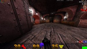 Quake 3 arena 4k, Team 1 vs 3 , сложность 4 карта dm6