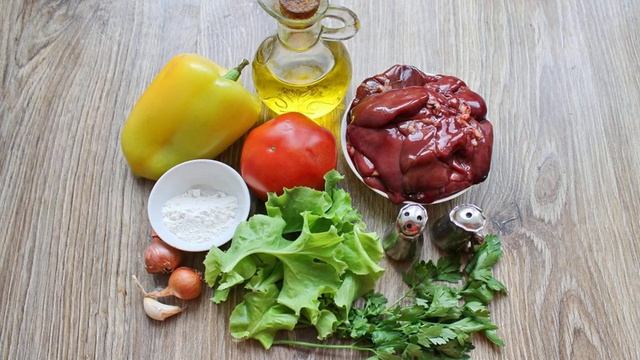Салат с печенью и болгарским перцем