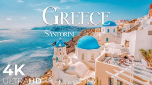 Greece Santorini | Meditation Relaxing Music, Peaceful Relaxing Music | 4K Nature Relaxation Film