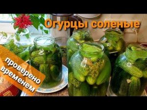 Огурцы соленые на зиму. Получаются вкусные, хрустящие, малосоленые.Без уксуса.