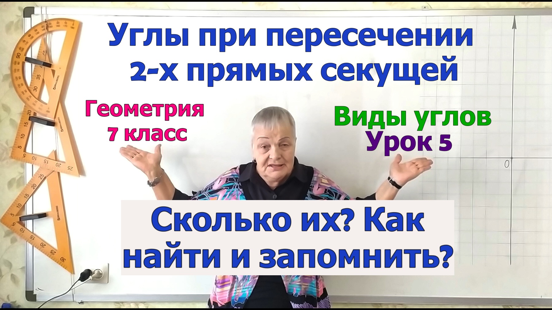 Углы при пересечении двух прямых третьей прямой (секущей). Виды углов урок 5. Геометрия 7 класс