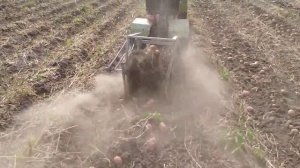 Картофелекопалка (Траспортёрная) к мотоблоку с приводом от колёс адаптера. Она копает!!!