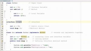 131. Multiple Inheritance using Interface in Java Programming (Hindi)