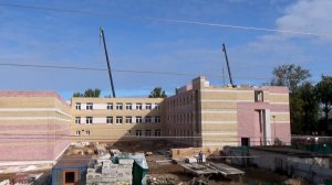 Строительство будущего корпуса школы на Владимирской улице города Вязники. Съемка 10 - 25.08.2023