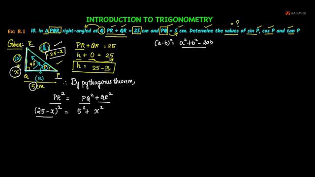 NCERT | Class 10 | Maths | CH-08-LE-10 | Ex 8.1 - Sum - 10 | Introduction to Trigonometry