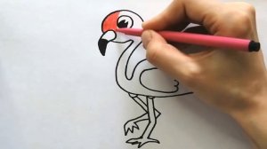 Как нарисовать ФЛАМИНГО / Рисуем розовый фламинго / How to draw a flamingo easy