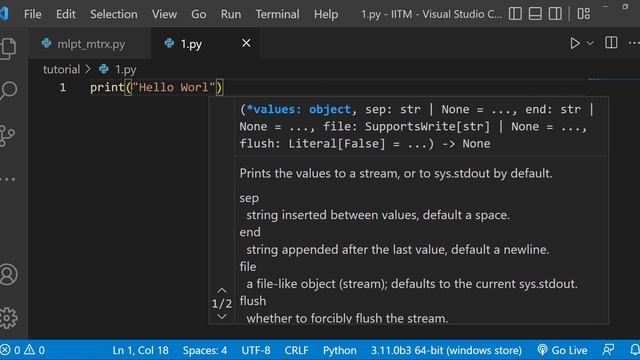 how to print hello world in python