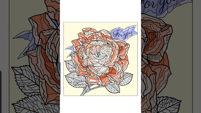 Роза. Раскраска по номерам #раскраска #рисунок #раскраскапономерам #роза #цветы #flowers