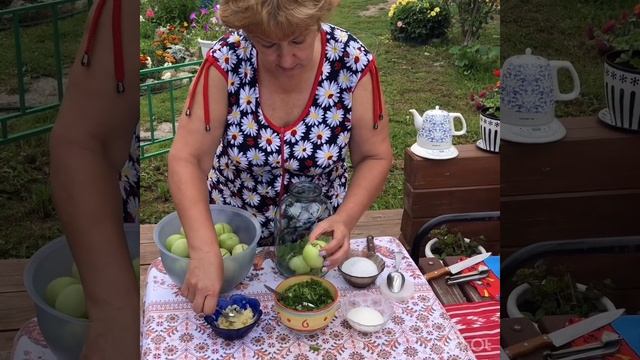 Зеленые квашеные помидоры #рецепт #быстро #вкусно #зеленые помидоры #помидоры квашенные