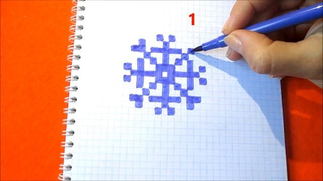 Снежинка Как рисовать по клеточкам Простые рисунки How to Draw Snow Flake Pixel Art