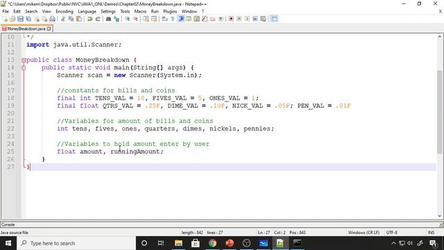 Java 1 Online, [2.09] Data and Expressions: Bills and Coins Calculator смотреть онлайн