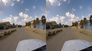 Driving through Kralendijk, Bonaire, Netherland Antilles 3D stereoscopic