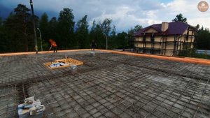 Монолитное перекрытие - приём бетона, заливка! Дом из керамоблока.