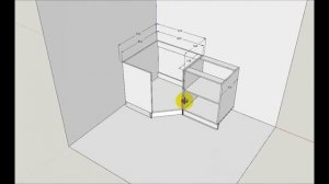 Нижний угловой модуль с фасадом 45 градусов