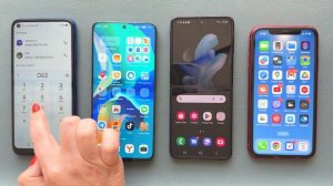 Incoming call & Outgoing call Blackview A90 + Huawei Y90 + Samsung Z Flip 4 + iPhone 11