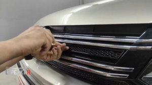 Защита радиатора ПРЕМИУМ - VOLKSWAGEN TIGUAN (I рестайлинг) 2011-2016г.в. (Черный) - strelka11.ru