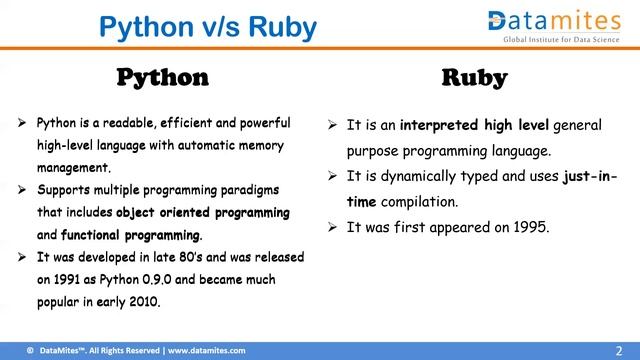 Python vs Ruby, What is the Difference? - Pros & Cons