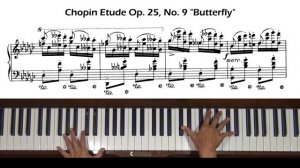 Chopin Etude Op. 25, No. 9 "Butterfly" Piano Tutorial