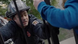 Little boy gets his head stuck in collapsing balcony railing | Chicago Fire