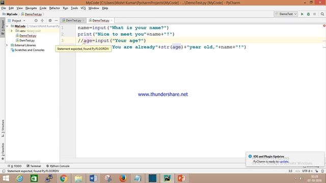 How To take Input from keyboard and user in python