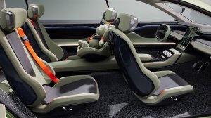 Новый Skoda VISION 7S INTERIOR – высокотехнологичный 7-местный электромобиль будущего.