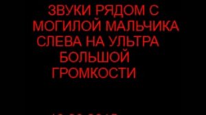 ЗВУКИ РЯДОМ С МОГИЛОЙ МАЛЬЧИКА СЛЕВА НА УЛЬТРА БОЛЬШОЙ ГРОМКОСТИ