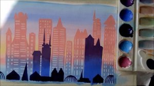 ГОРОД! КАК НАРИСОВАТЬ ГОРОД. РИСУЕМ ГОРОД БУДУЩЕГО. КАК НАРИСОВАТЬ ГОРОДСКИЕ ДОМА ГУАШЬЮ.