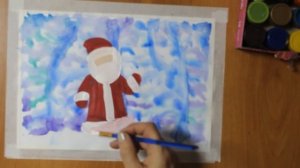 Как нарисовать Деда Мороза легко, поэтапно, гуашью.