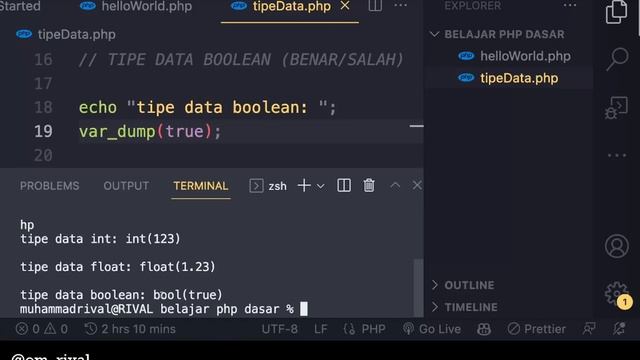 BELAJAR PHP EPS 2 || TIPE DATA DALAM PHP