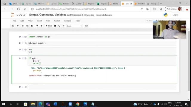 Python Programming -3. Python Syntax, Comments and Variables