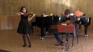 Н.Паганини Соната для скрипки и гитары № 1 исполняет Стелла Кочарян