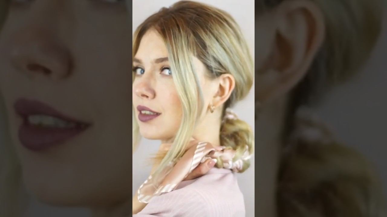 Super easy scarf hairstyle ✨ #scarf #hairhacks #лайфхакдлядевушек