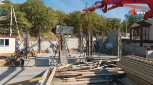 Бетонный каркас жилого дома с гаражом и бассейном. Стоимость строительства в Крыму.