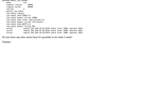 HAProxy for Redis Sentinel: want BACKUP, not DOWN смотреть онлайн