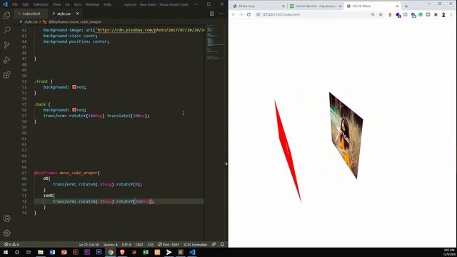 how to make 3d cube animation using HTML5 and CSS3