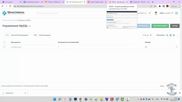 Хостинг Fozzy.ru. Создаем базу данных. 2023 год смотреть онлайн