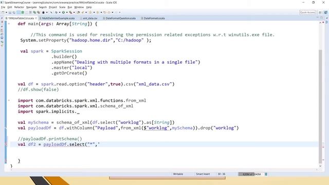 Reading XML data from a CSV file in Spark SQL with Scala | MultiSource Data - CSV & XML смотреть онлайн