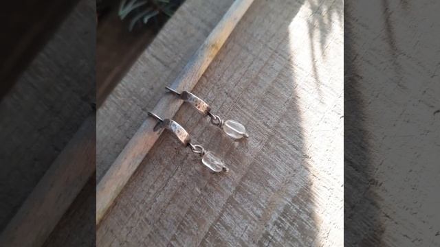 Серебряные серьги ручной работы с горным хрусталем, серьги с кварцем единственный экземпляр.