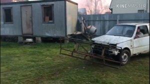 Поворотный отвал на оку с самоподъемом