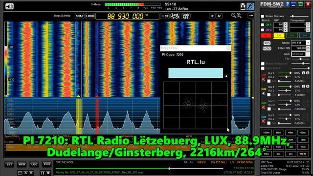 09.07.2022 16:32UTC, [Es], RTL Radio Lëtzebuerg, Люксембург, 88.9МГц, 2216км