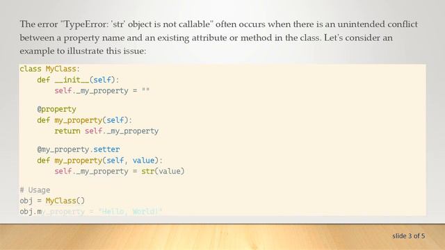 Understanding the 'str' Object Not Callable Error in Python Setters