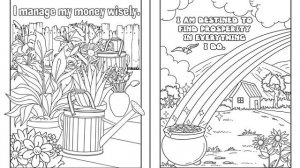 Money Affirmation Coloring Pages for Adults Flip Through