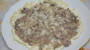 Постный слоеный  салат с консервированной скумбрией