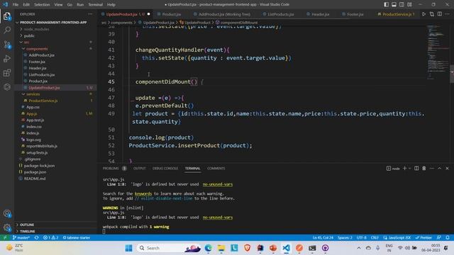 Full Stack Web App | React | Spring Boot |Developing Update Product  Component in FrontEnd| L20