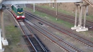 "Маневры" чмэ3т-7455 на заправку+сбрасывающая стрелка ст. киев-волинский