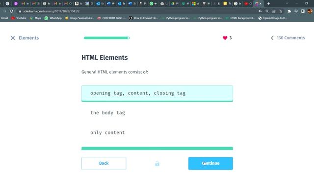 Elements|10|HTML Basics| SOLOLEARN Answer