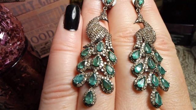 ИЗУМРУДНЫЕ СЕРЬГИ "ПАВЛИНЫ" ? РОСКОШЬ И ЭКСКЛЮЗИВНЫЙ ДИЗАЙН ШТУЧНЫХ УКРАШЕНИЙ ???